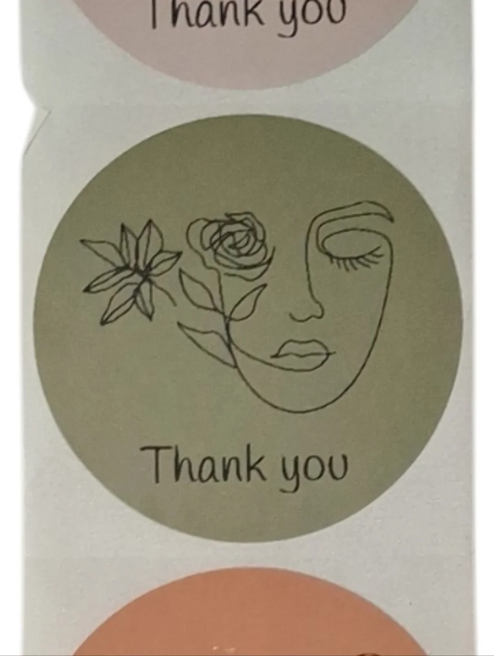 100 Thank You Stickers In Earth Tones